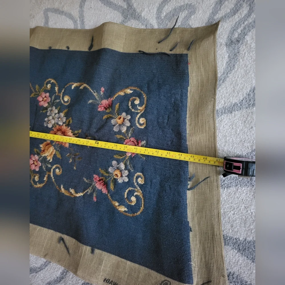 Antique 1921 French Needlepoint Tapestry - Louis XV Floral Design.